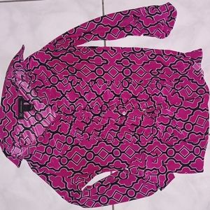 INC pink and black knit top size small